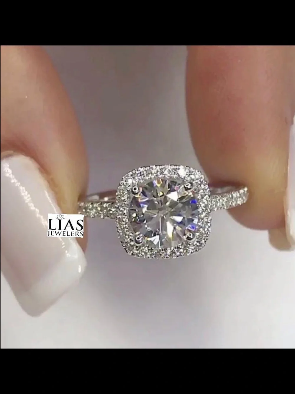 New 18k white gold engagement ring